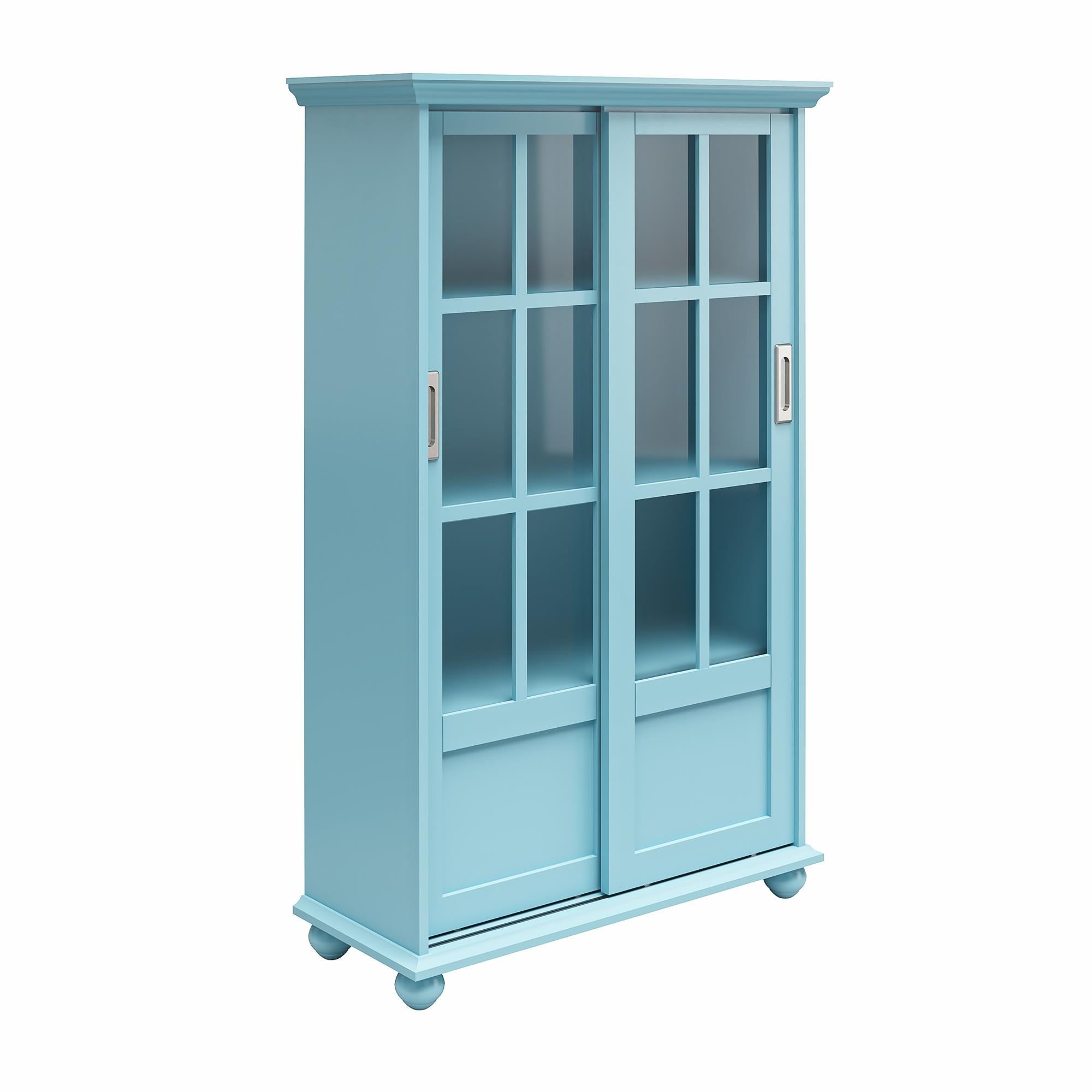 Aaron Lane Tall Bookcase with 2 Sliding Glass Doors