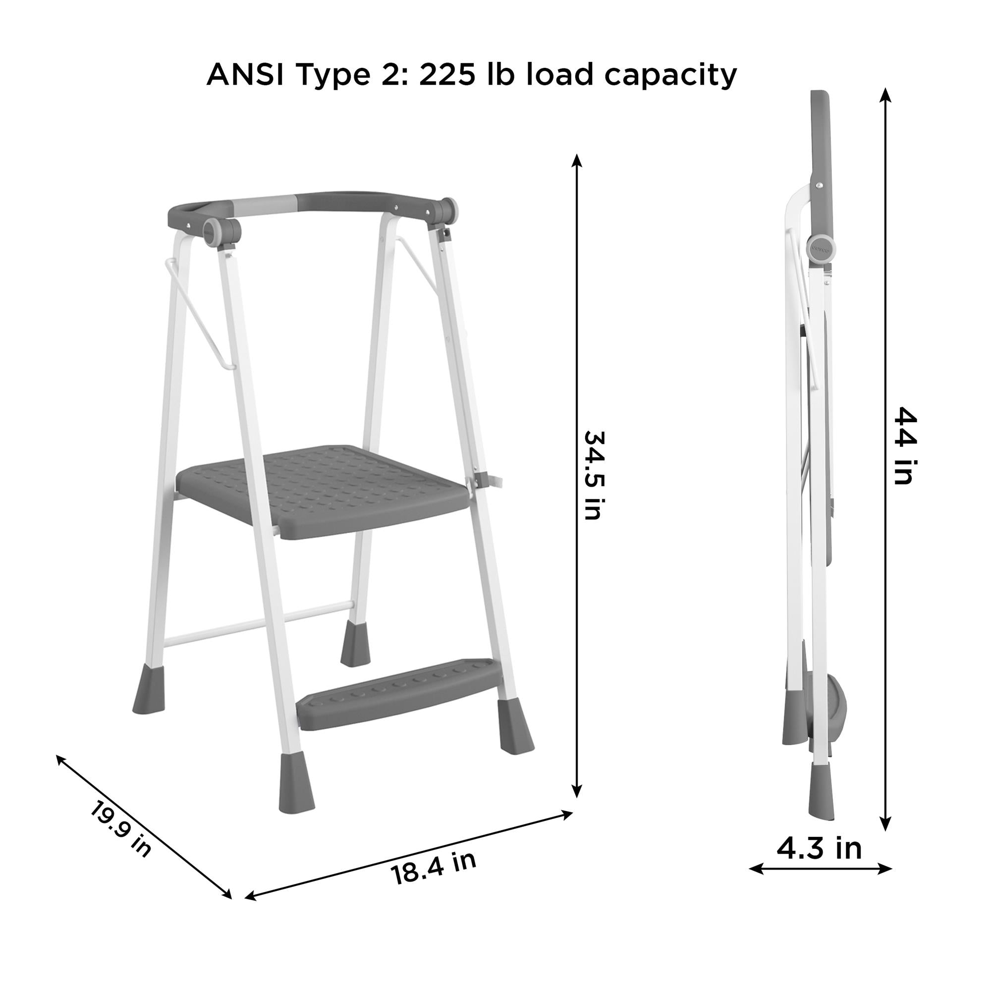 2-Step Kitchen Steel and Resin Step Stool