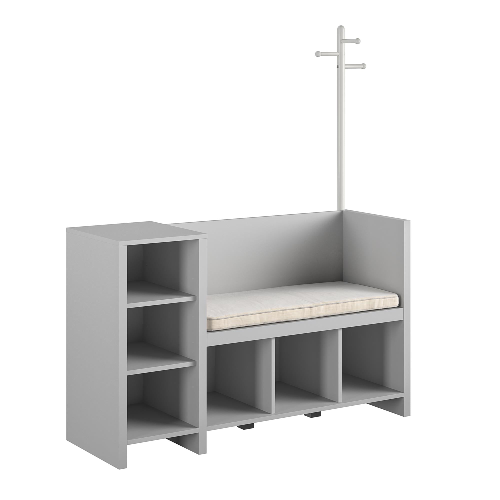 Jocelyn Storage Bench and Coat Rack with 6 Shelves