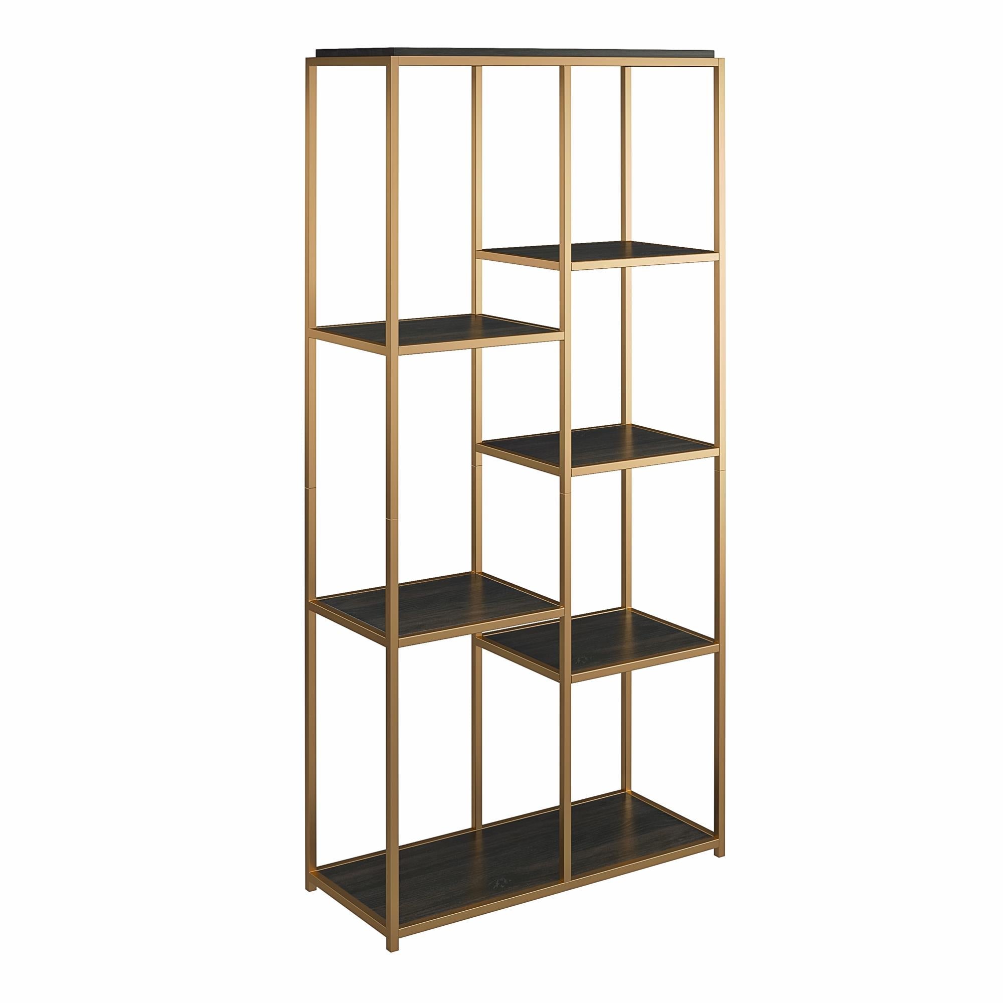 Fayette 5 Open Shelf Bookcase with Sturdy Metal Frame
